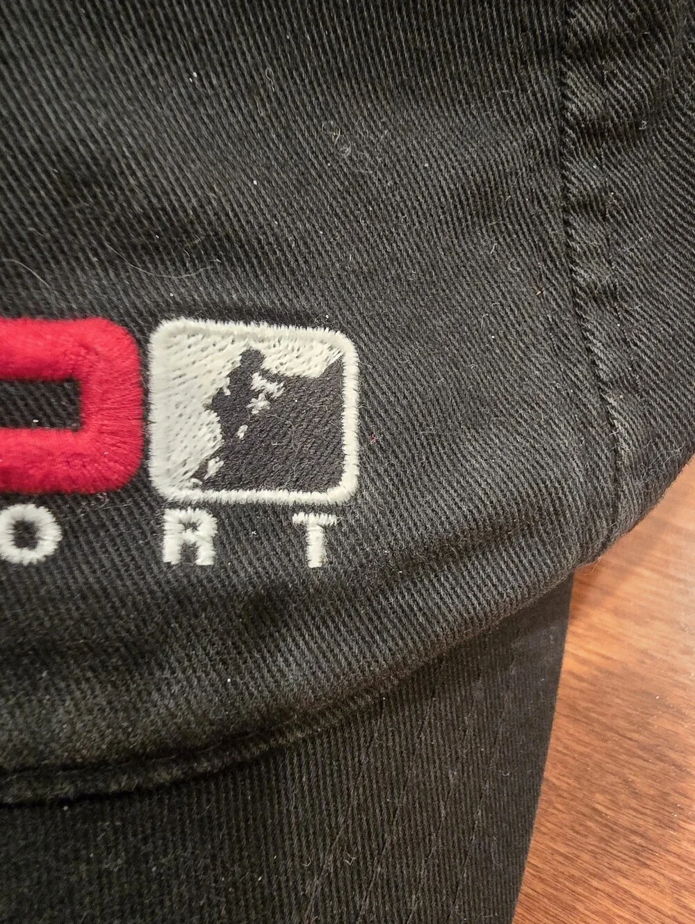 RARE VTG POLO SPORT Ralph Lauren Black Hat USA Spell Out Buckle Strapback 90s